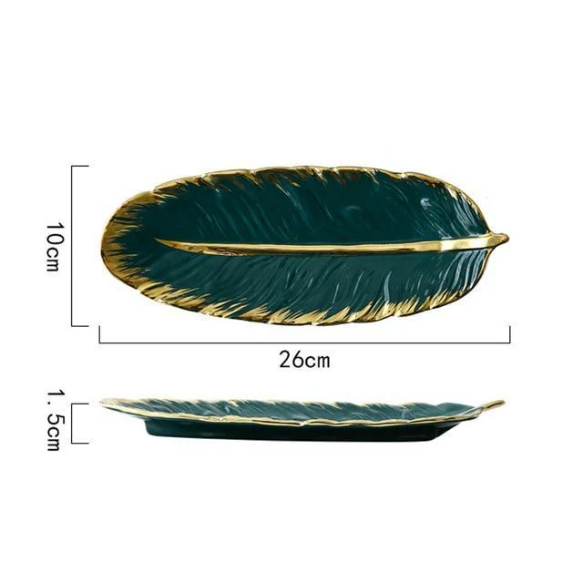 Banana Leaf Ceramic Tray - Image 5