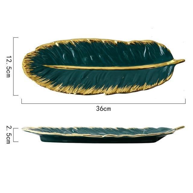 Banana Leaf Ceramic Tray - Image 6