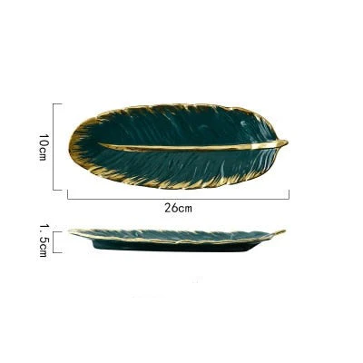 Banana Leaf Ceramic Tray - Image 8
