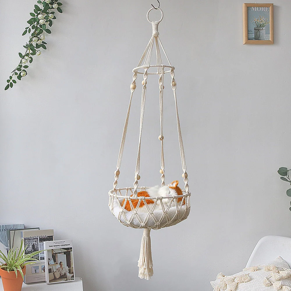 Boho Macrame Cat Lounger - Image 3