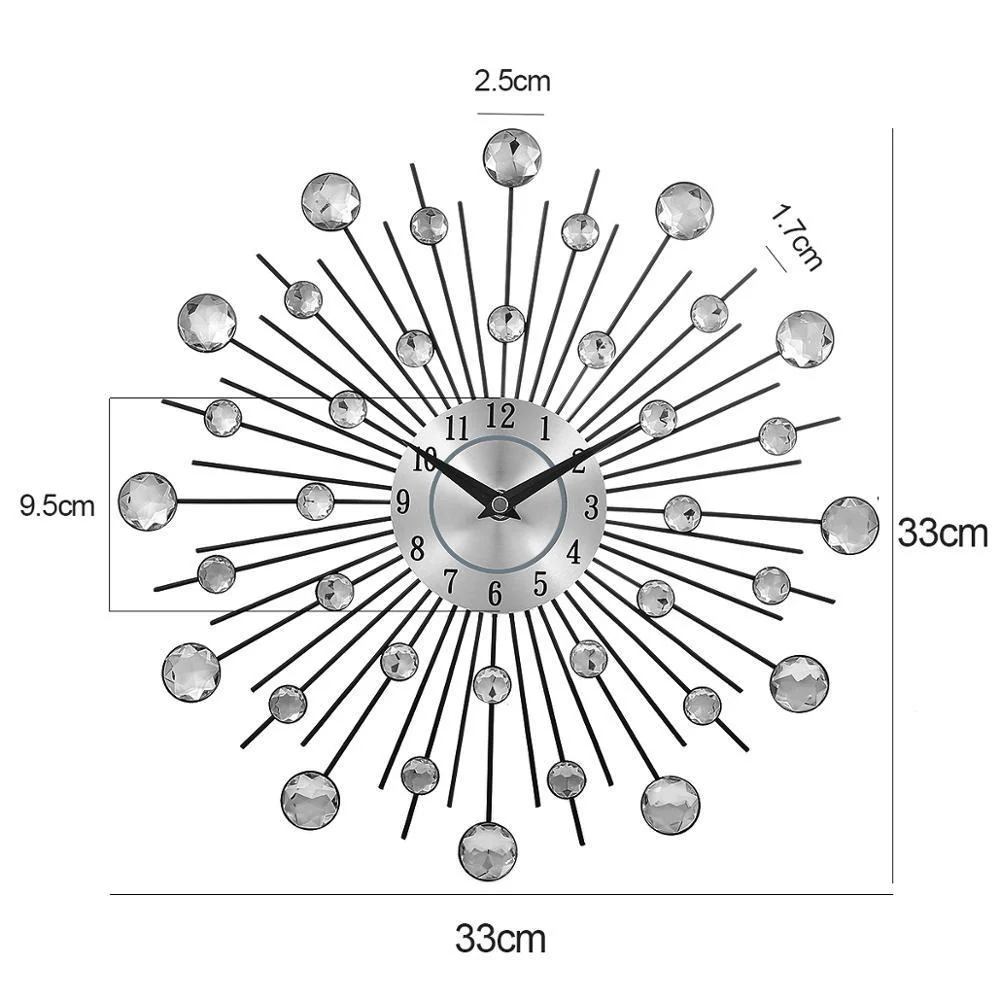 Crystal Sunburst Wall Clock - Image 6