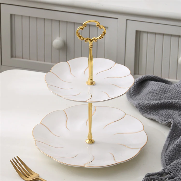 Golden Inlay Tiered Serving Stand - Image 4