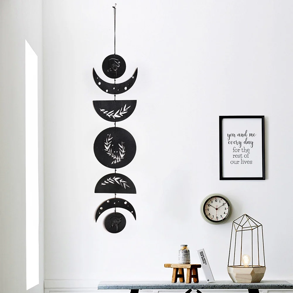 Lunar Elegance | Wooden Moon Phase Wall Hanging - Image 3