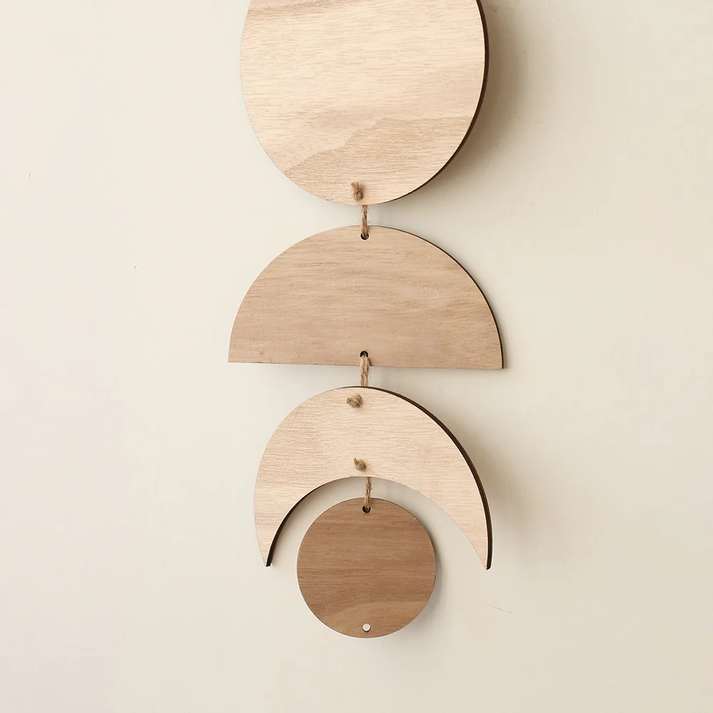 Lunar Elegance | Wooden Moon Phase Wall Hanging - Image 5