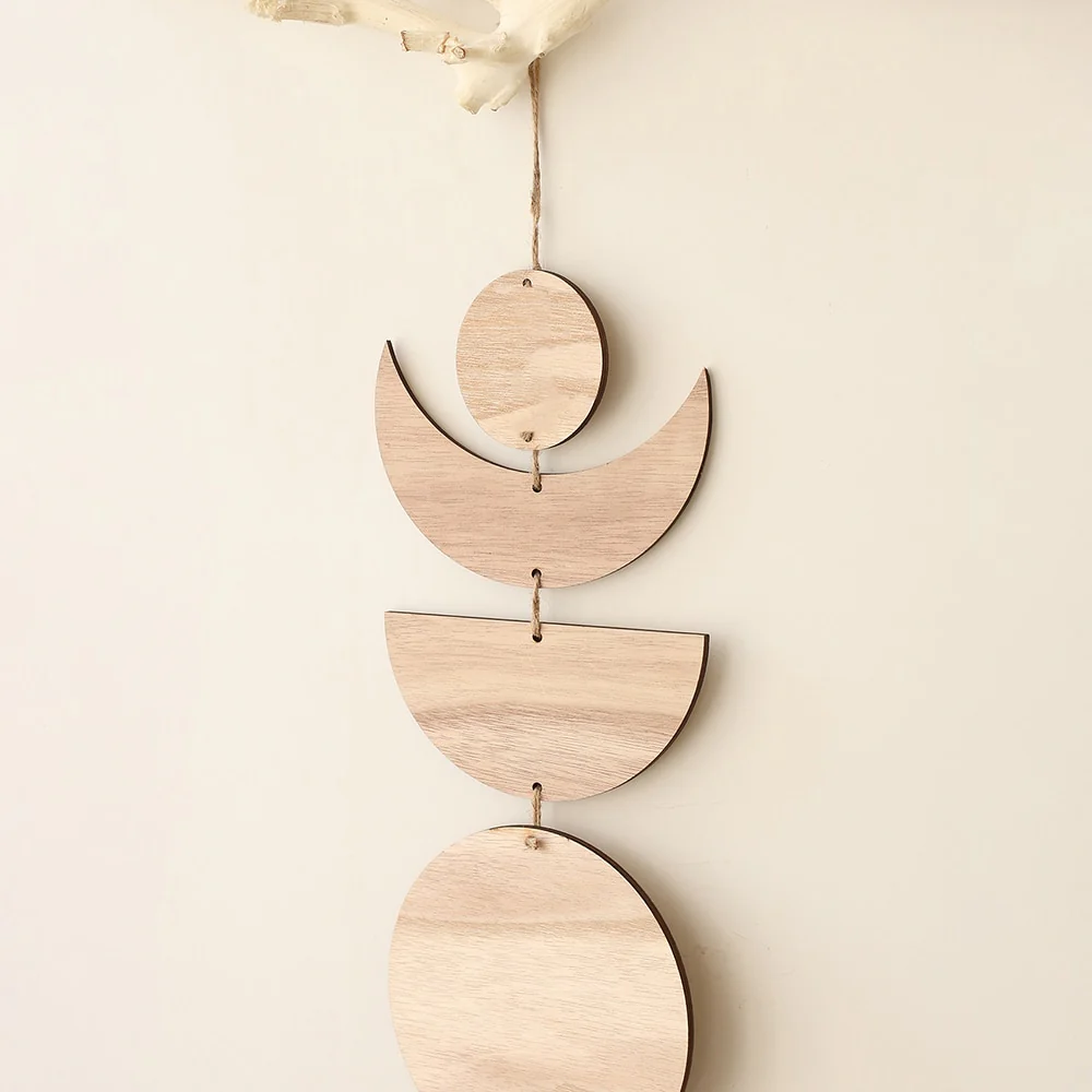 Lunar Elegance | Wooden Moon Phase Wall Hanging - Image 7