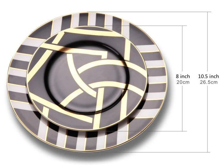 Luxe Ceramic Dinnerware Set with Gold Accents - Image 7