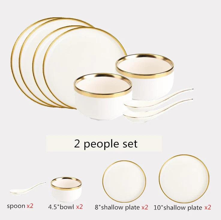 Luxe Ivory and Gold Porcelain Dinnerware Set - Image 6