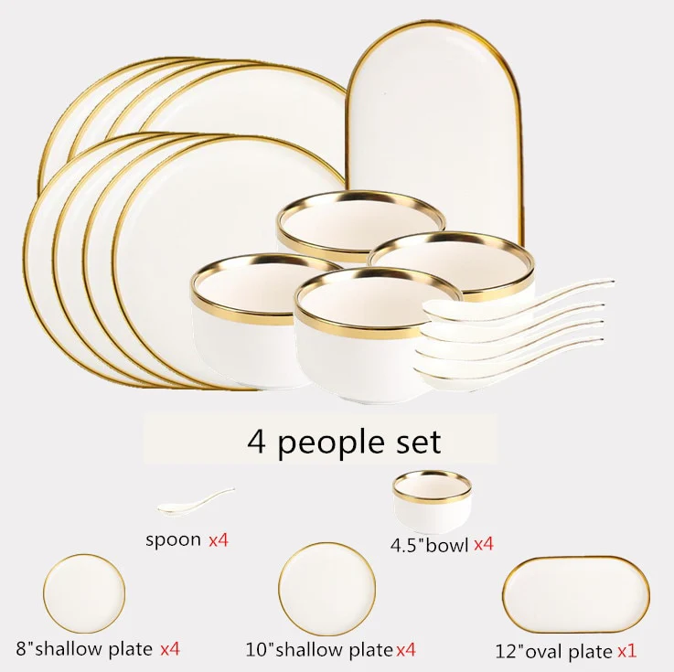 Luxe Ivory and Gold Porcelain Dinnerware Set - Image 7