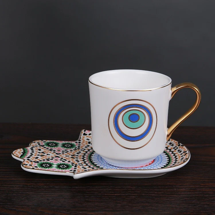 Mystical Hamsa Hand Turkish Coffee Cup Set - Image 3