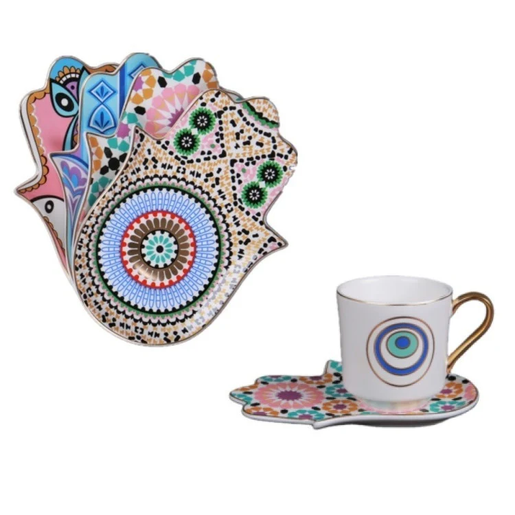 Mystical Hamsa Hand Turkish Coffee Cup Set - Image 6