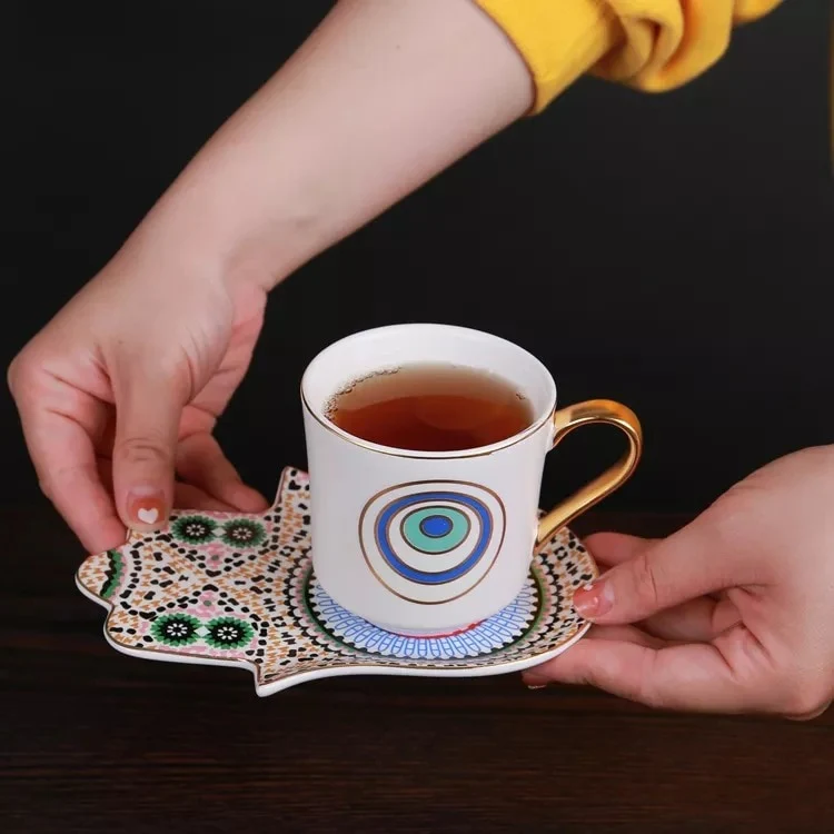 Mystical Hamsa Hand Turkish Coffee Cup Set - Image 9