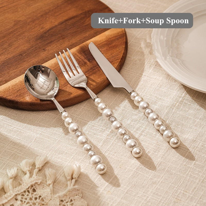 Pearl Essence Silver Cutlery Set - Image 3