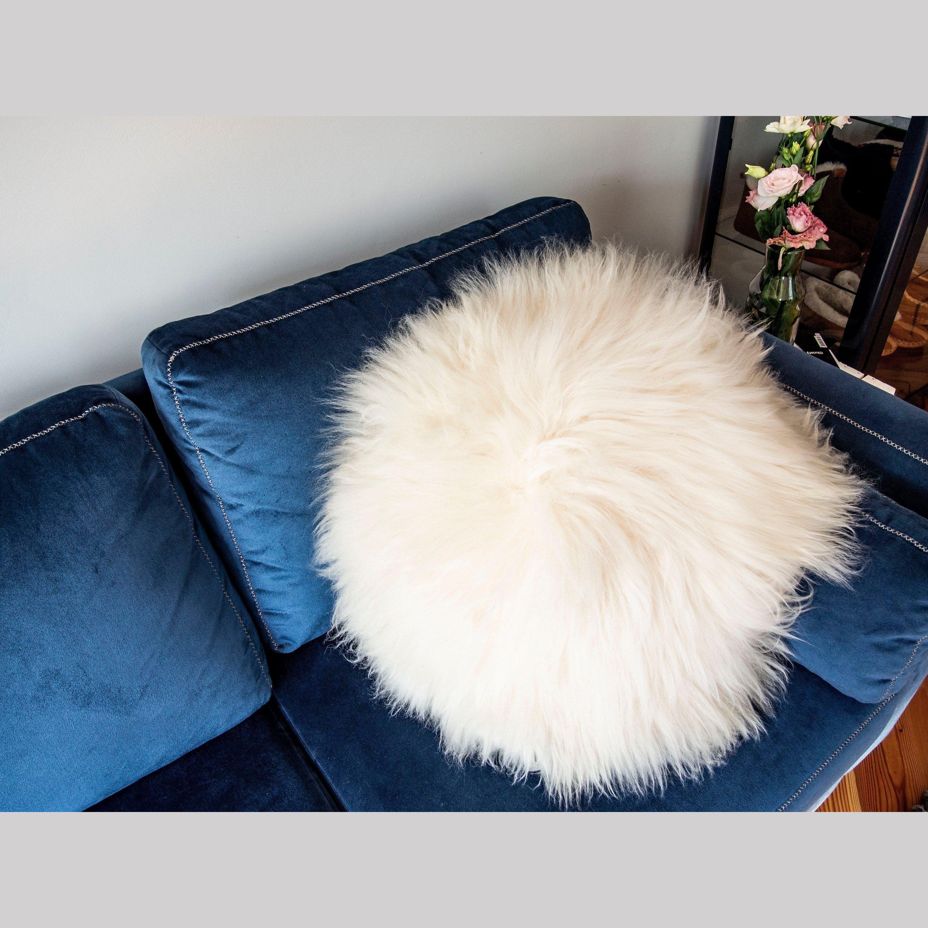 Round Sheepskin Cushion - Image 6