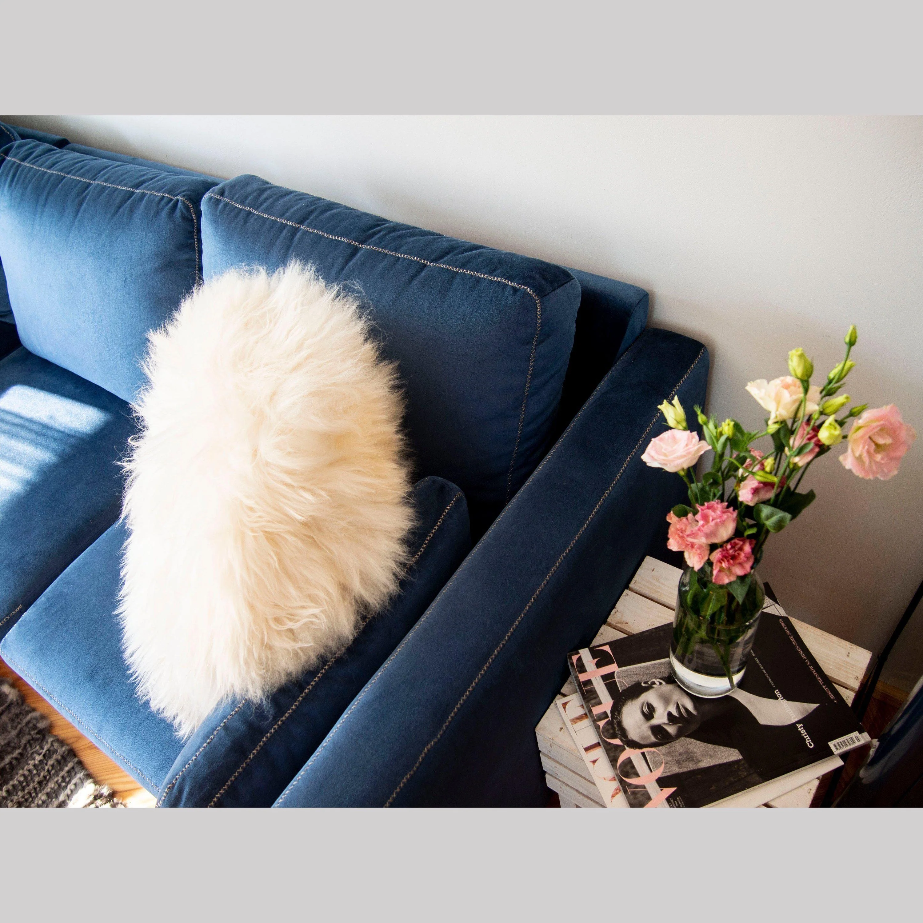 Round Sheepskin Cushion - Image 8