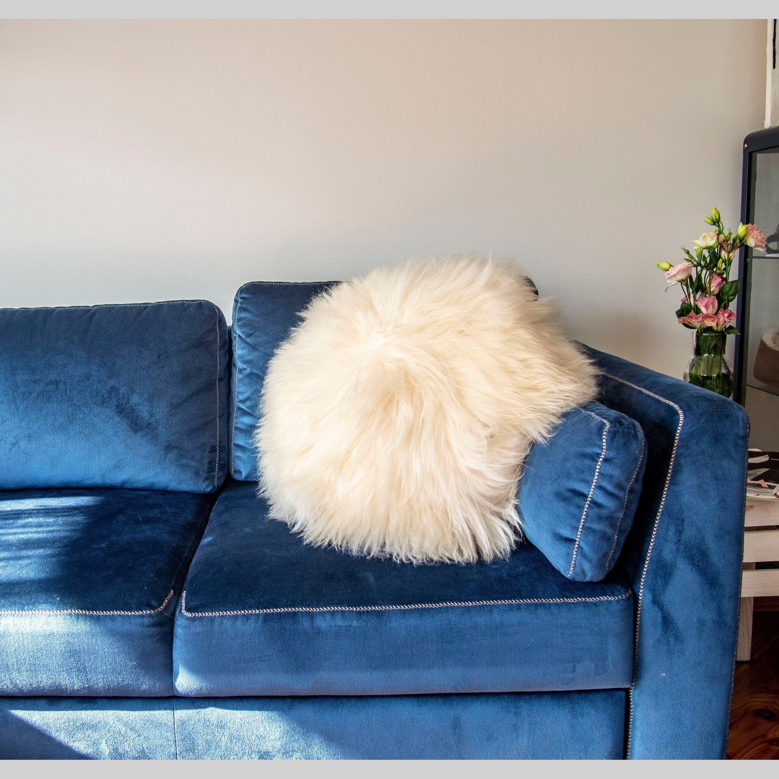 Round Sheepskin Cushion - Image 9