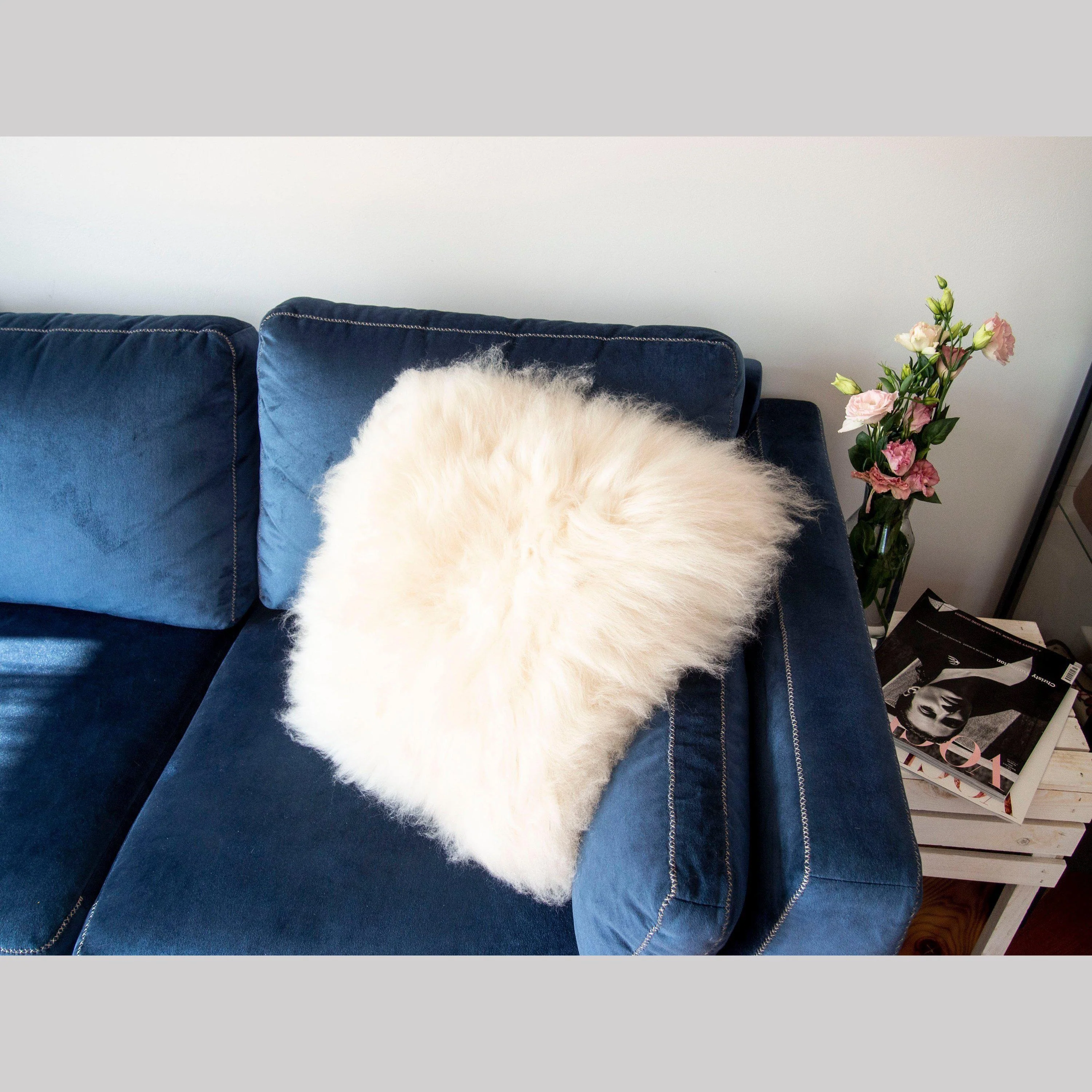 Square Sheepskin Cushion - Image 4