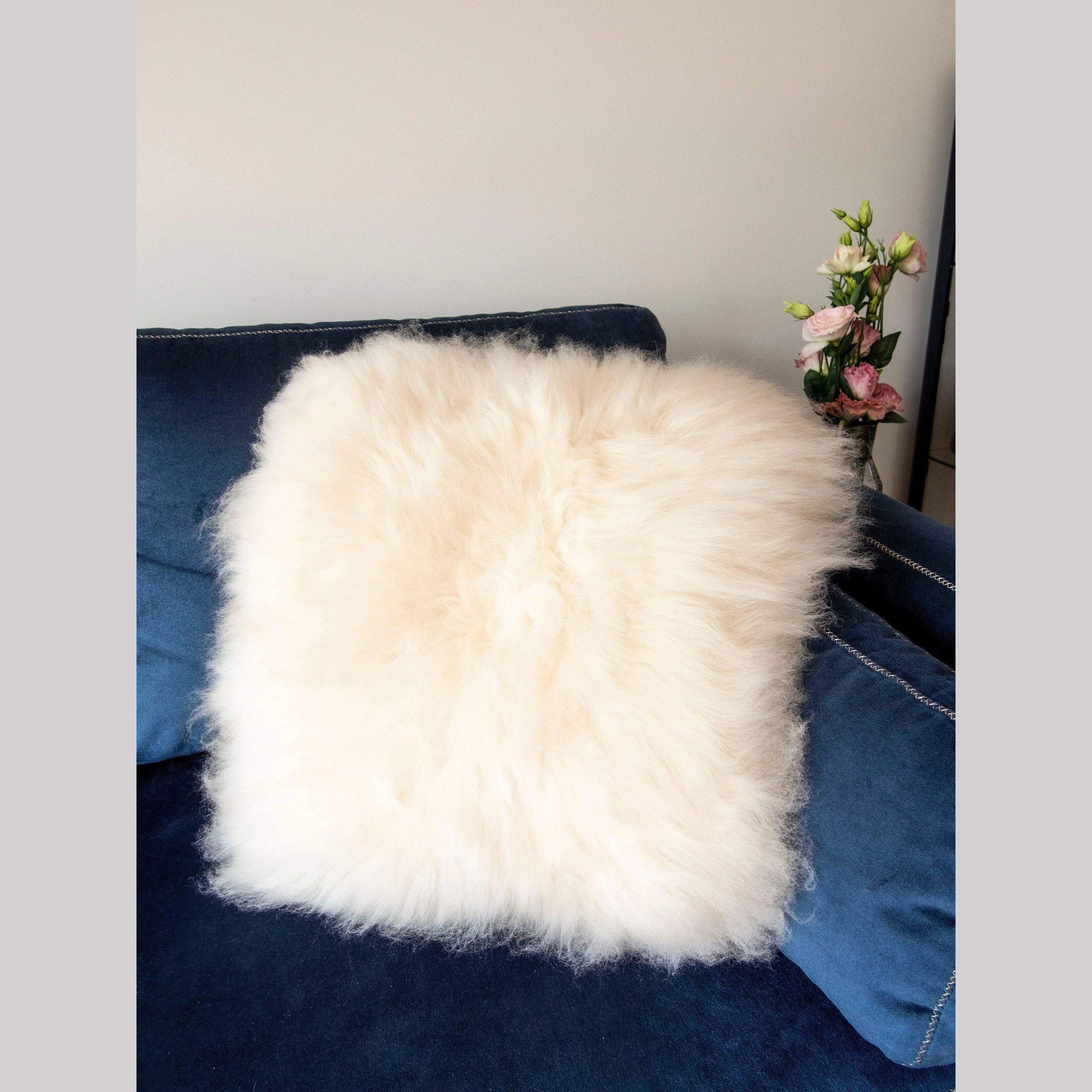 Square Sheepskin Cushion - Image 5